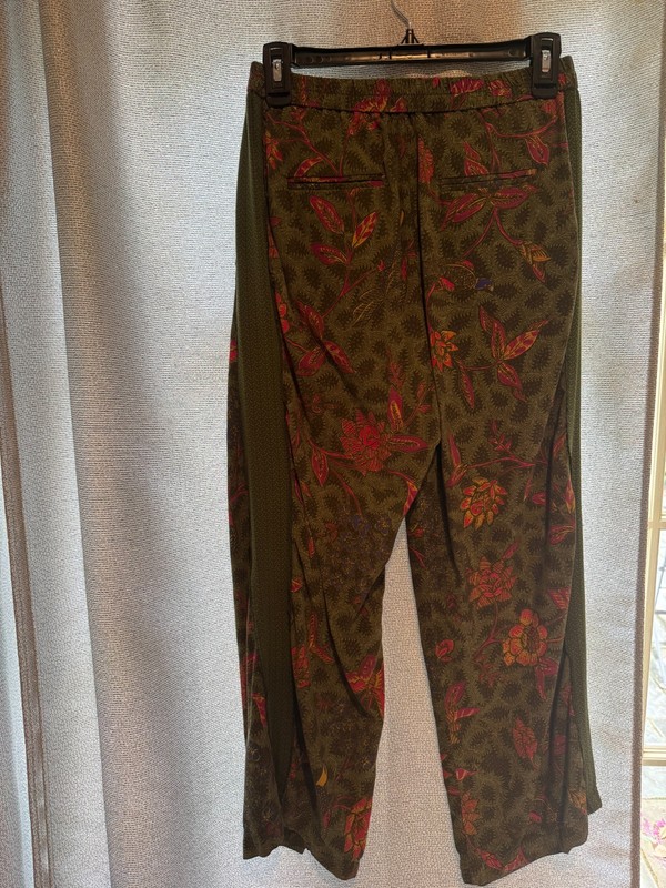 Anthropologie Ett Twa Schuyler Printed Pants Size Ext Small Green Floral Ett:Twa