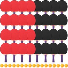 Pack Portable Table Tennis Combo 8 Paddles & 12 Balls W/ Carry Bag Indoor