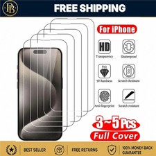 Tempered Glass Screen Protector for iPhone 11-18 Pro Max Clear Film