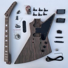 DIY Electric Guitar Kits Zebrawood Bone Nuts T-o-m Unfinished Set Neck Free Ship