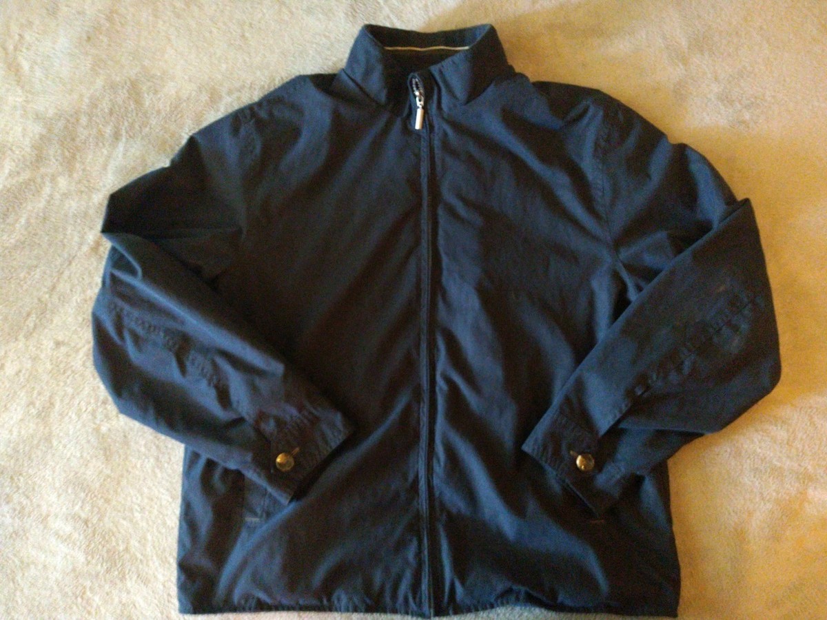 Vintage St. John's Bay Jacket Mens Large Blue Zip Up Polyester