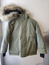 Kids Miles The Label Winter Parka Coat 5Y Olive Faux Fur Hood Fleece Lined