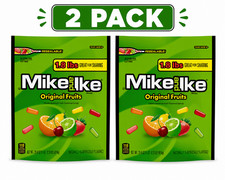 2 Pack Mike and Ike Original Fruits Chewy Candy 28.8 oz Stand Up Bags