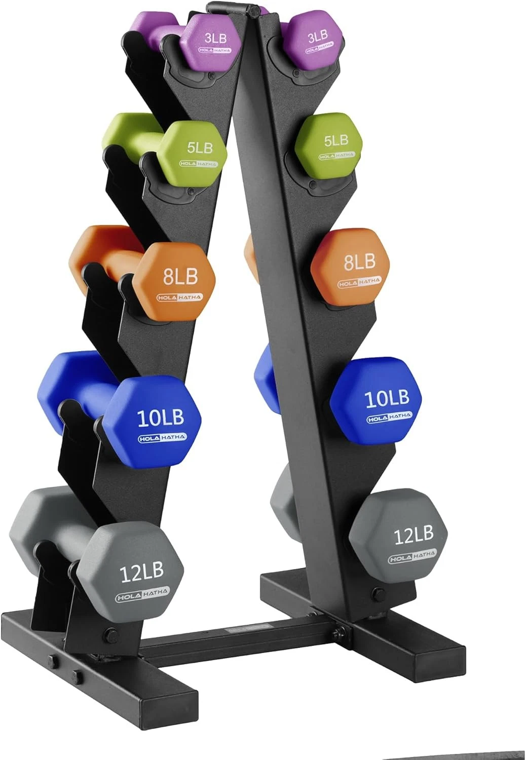 Neoprene Dumbbell Weights Set w/Rack Home Gym Equipment Portable Weighted