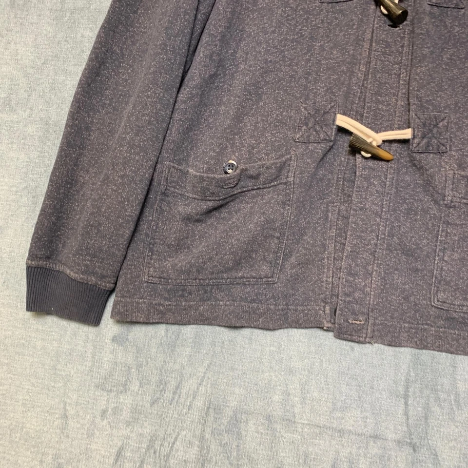 Hawkings MCgill Duffle Coat 男式 XL 蓝色棉切换纽扣连帽冬季 — 第 3/4 张图片