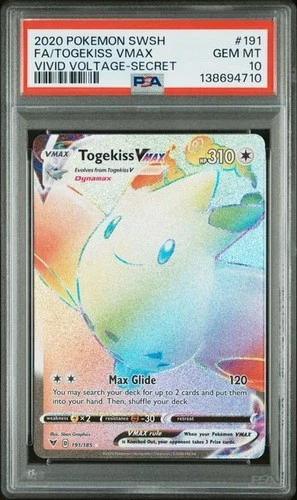 Pokémon Togekiss VMAX Vivid Voltage 191/185 Holo Secret Rare PSA 10 GEM MINT 💎