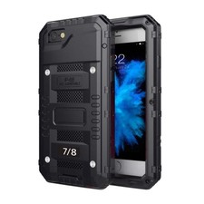 For iPhone SE 2022 / SE 2020 / 8 / 7 Metal + Silicone Phone Case with Screen Pro