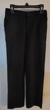 IZOD Boys Black Flat Front Dress Pants Straight Leg Classic Sz 10 Regular