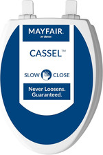 Cassel Slow Close Toilet Seat, Easy Clean, Non Slip Premium Wood Seat, Easy Inst