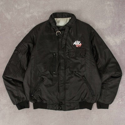 Vintage 90er Mac Racing Jacke L Herren schwarz bestickt