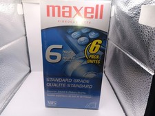 Lot of 6 - Maxell 6 Hour Blank T-120 VHS Tapes Video SEALED New