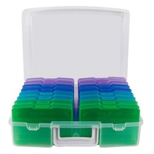 Transparent 4" x 6" Photo Organizers and Photo Storage Box with Handle, 16 In...