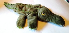 Vtg. Caltoy Alligator Hand Puppet, Olive Green Plush, 15 , Ages 3-7, So Much Fun
