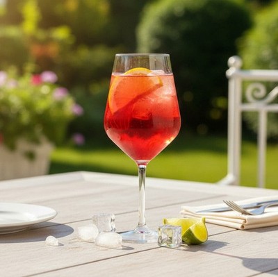 Aperol Spritz Glas 2 x  Kunststoff Sarti Trinkglas unzerbrechlich Becher 470ml 4
