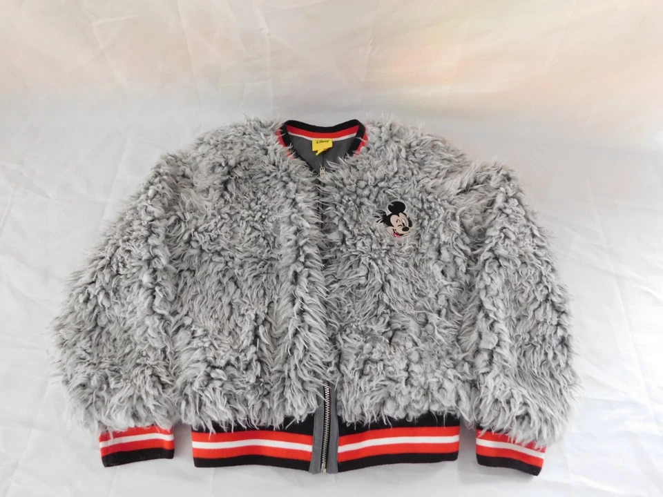 Niñas Disney Mickey Mouse Imitación Piel Gris Chaqueta Talla Pequeña Chaqueta Bomber Foto 2 de 4