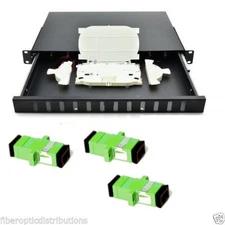 Fiber Optic Patch Panel,1U,Rackmount,12 Port Loaded SC/APC Duplex-943