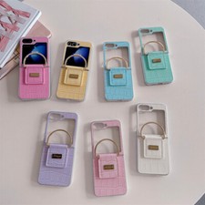 Crocodile Pattern PU Leather PC Stand Case For Samsung Galaxy Z Flip 7 6 5 Cover