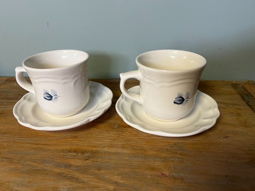 Pfaltzgraff MEMORIES BLUE ROSES Cup & Saucer Set of 2 - Picture 3 of 6