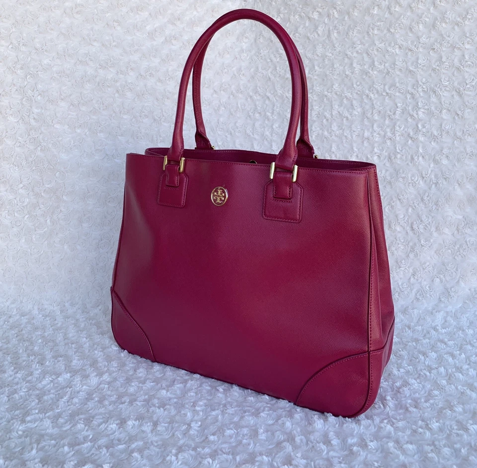 Bolso de Mano Tory Burch Robinson EW (Este/Oeste) Nuevo con Etiquetas - Frambuesa Foto 3 de 4