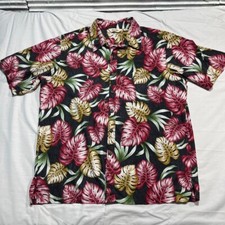Vintage Paradise Bay Hawaiian Shirt Mens XL Floral AOP Made in USA Camp Casual