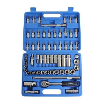 US PRO Tools 61-teilig 3/8 Zoll Dr metrisch Steckschlüsselsatz tief & flach Steckschlüssel Sechskant Torx 3230