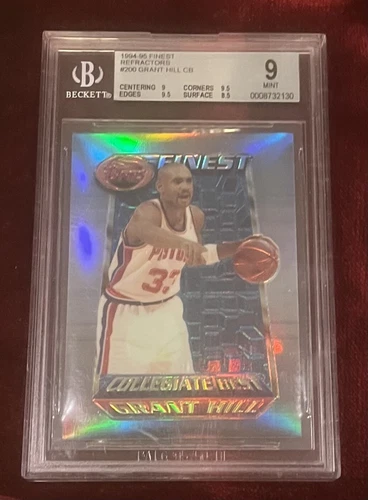 1994-95 Topps Finest Refractor Grant Hill Rookie RC #200 PSA 9 Mint