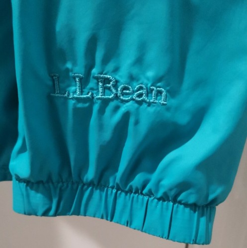 LL Bean Girl's Full Zip Jacket Windbreaker Hood Blue Size Large 14-16 - Picture 7 of 7