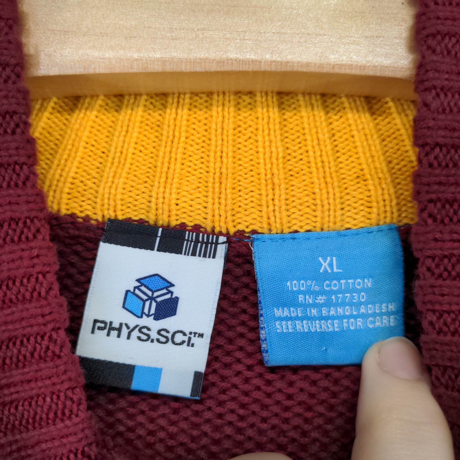 Phys. Sci. Men's Cable Knit Pullover Sweater Red … - image 8