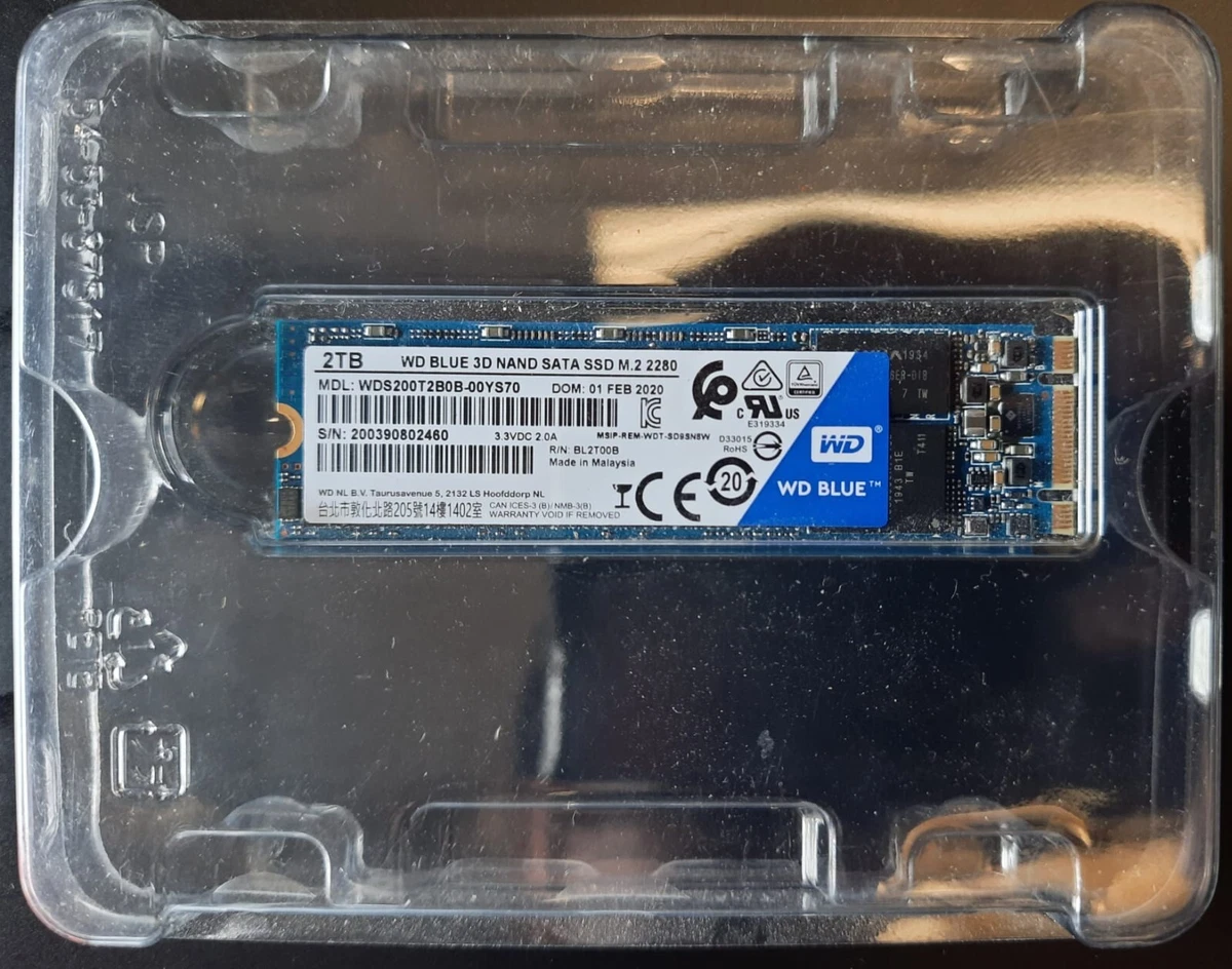 WD WDS200T2B0B-00YS70 Blue 3D NAND SATA SSD M.2 2280 2TB SSD.