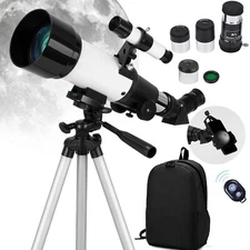 400mm Refractor Astronomical Telescope 300X w/ Phone Adapter for Moon Watching