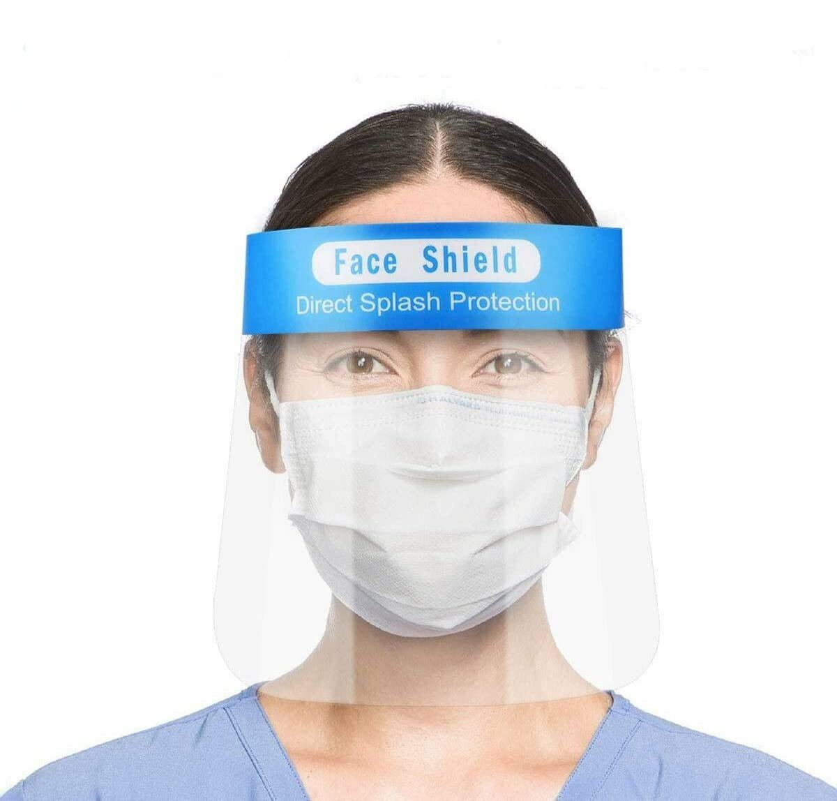 2 x Full Face Covering Visor Mask Shield Protection Reusable Splash Guard Safety