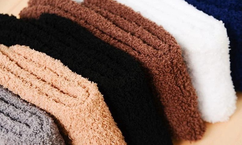 Para Hombres 3-10 Pares Suave Acogedor Difuso Invierno Sólido/Rayas Hogar Zapatilla Calcetines Foto 2 de 3