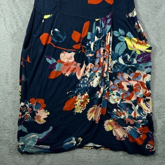 Vestido floral azul estructurado suave Anthropologie Weston Wear pequeño para mujer Foto 3 de 4