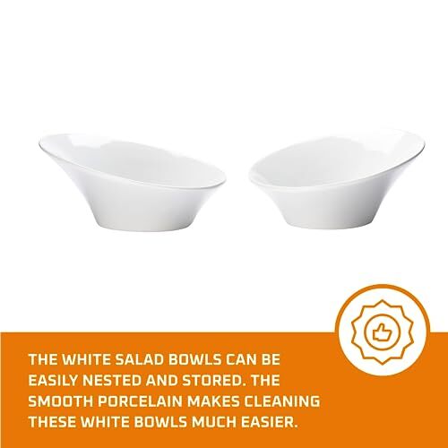 Ceramic Salad Bowls Porcelain Serving Bowls Angled Bowls 8 Inch Set