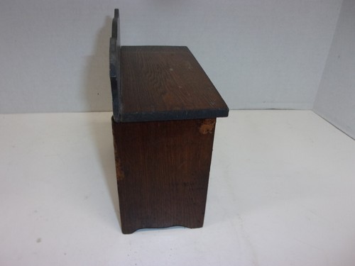 Vintage Wooden Doll Size Wash Stand Dark Wood Finish Missing 2 Knobs 7.75"T X - Picture 3 of 13