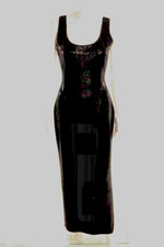 St. John COUTURE GOWN Dress 6 Black Evening TOTAL Paillettes CRYSTALS Excellent