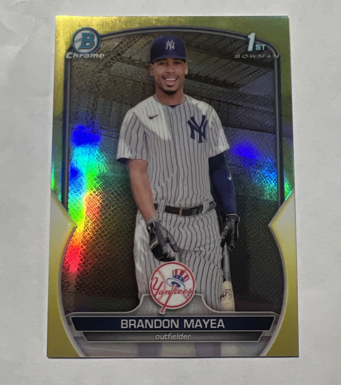 2023 Bowman Chrome Brandon Mayea Yellow 03/75 1st Yankees