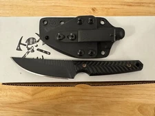 RMJ Tactical Unmei Fixed Blade Knife (Textured Blackout, Black G10, Nitro V)