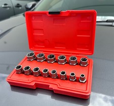 Juego de extractor de pernos de impacto de accionamiento de 3/8" de 14 piezas removedor de tuercas zócalo de extracción Cr-MO