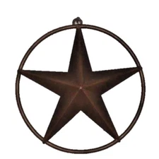 6.5" LONE STAR BARN STAR SOLID RING METAL WALL ART WESTERN HOME DECOR RUSTIC ART