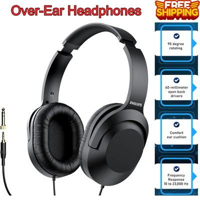 PHILIPS over Ear Wired Stereo Headphones Studio Monitoring and Recording Headset