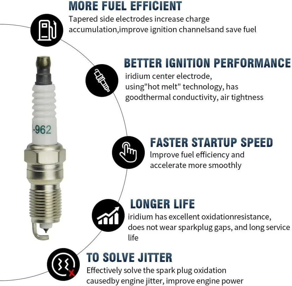 Bujías de platino 8 piezas 41-962 19299585 para GMC Sierra Chevy Silverado Buick Foto 3 de 4