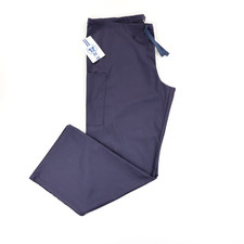 Fundamentals Unisex Drawstring Waist Pocket Scrub Pants Navy Size M