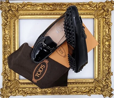 Mocassins Tod's “City” En Vernis Noir Taille 36,5 Full Set - Photo 1/4