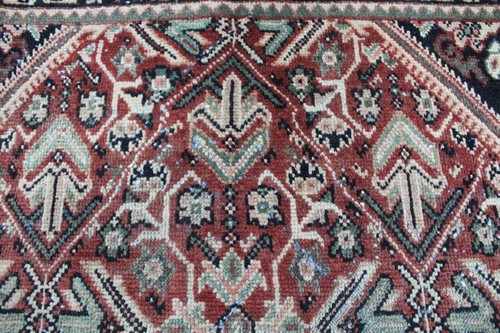 Antique Persian Mahal Rug, Indigo Medallion Design 190 x 118 cm - Picture 11 of 12