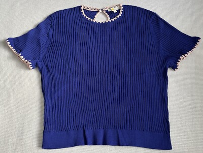 New Women's Jumper, Boden Blue Frill Sleeve Design Size M