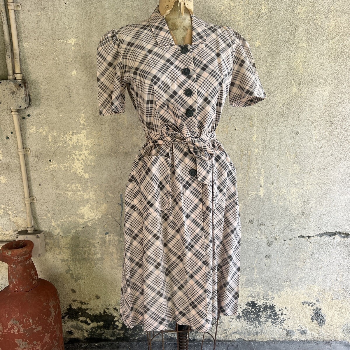 retro 1930s dresses Red Polka Dot Cotton Dress Moore Vintage Archive Wash light colors separately 2 Vintage 1930s Ivory Thick Lace