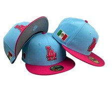 Gorra ajustada New Era 59fifty bandera de los Dodgers de Los Ángeles