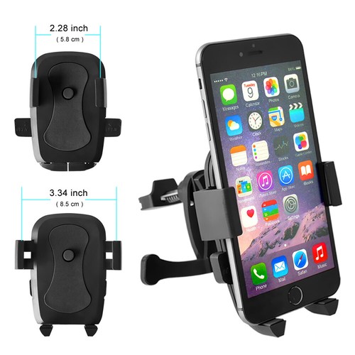 Car Phone Holder Mount Vent Grip Lock System 360° Rotation For iPhone Samsung - Picture 3 of 10