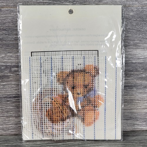 Vintage 1988 Dale Burdett Cross Stitch Baby Teddy WC 020 Tear-Away Canvas Bear - Picture 7 of 9